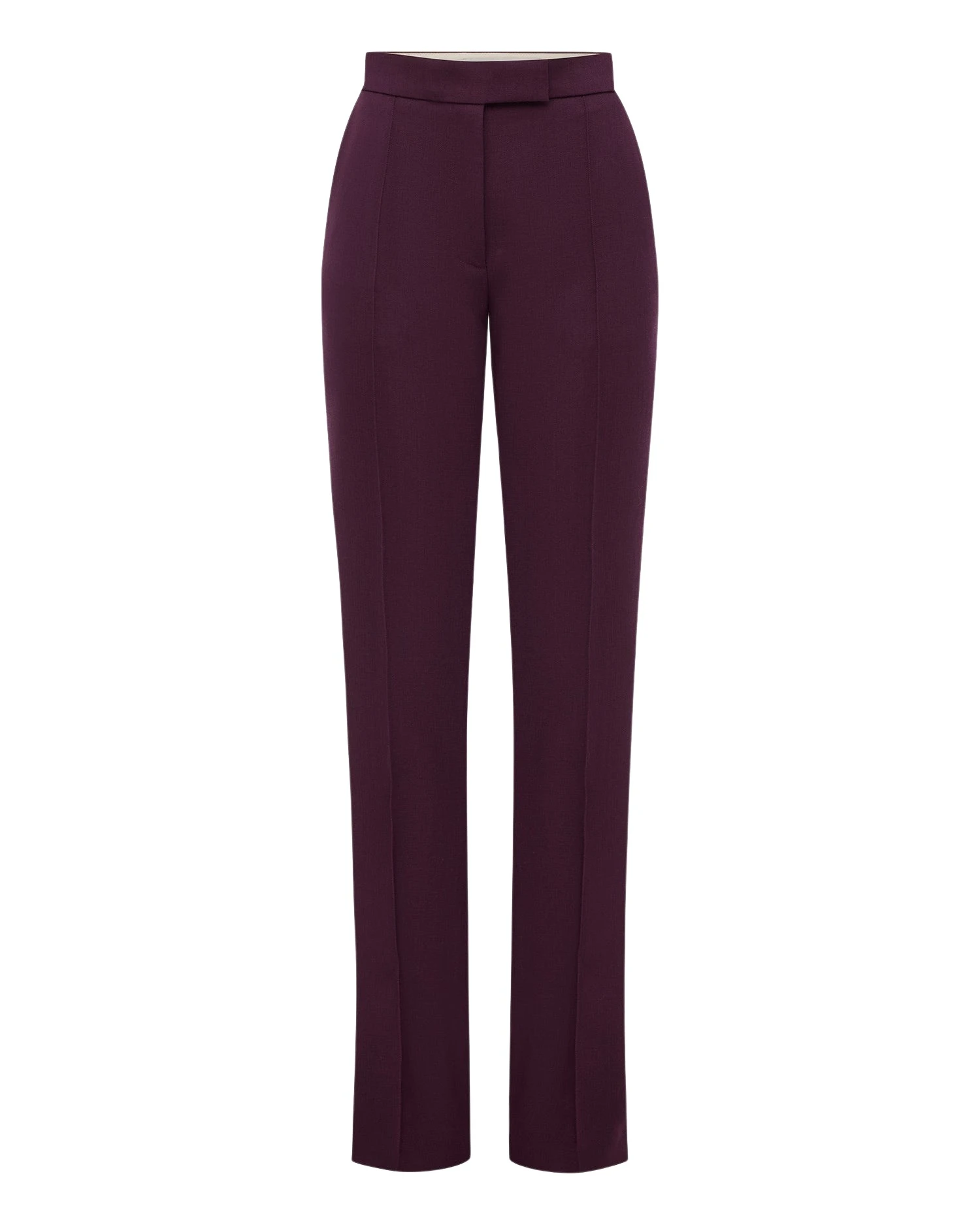 Alex Perry Flare Trouser in Wool Suiting, Aubergine
