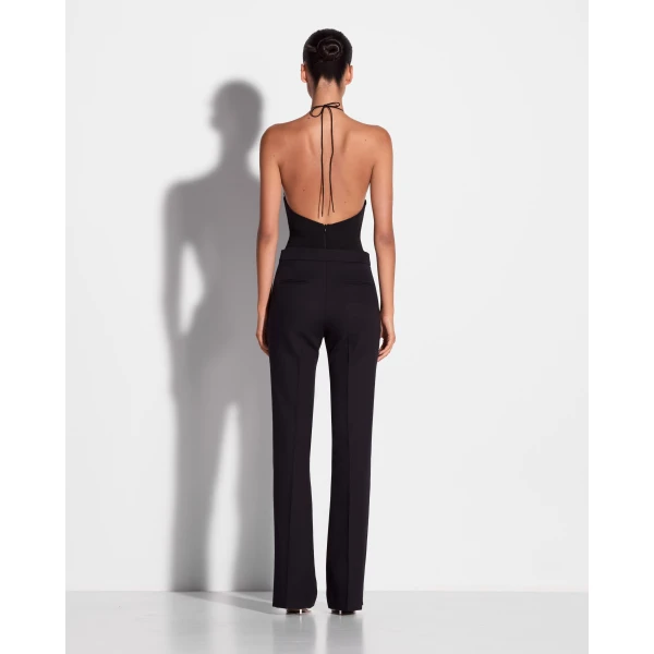 Alex Perry Flare Trouser in Wool Suiting, Midnight, view 3