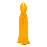 Alex Perry Halter Twist Gown in Jersey, Marigold