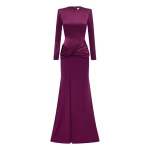 Alex-Perry-Long-Sleeve-Knot-Gown-in-Satin-Crepe-Plum35487_nobg Alex Perry Long Sleeve Knot Gown in Satin Crepe, Plum