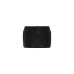 Alex Perry Low Rise Mini Skirt in Leather, Black