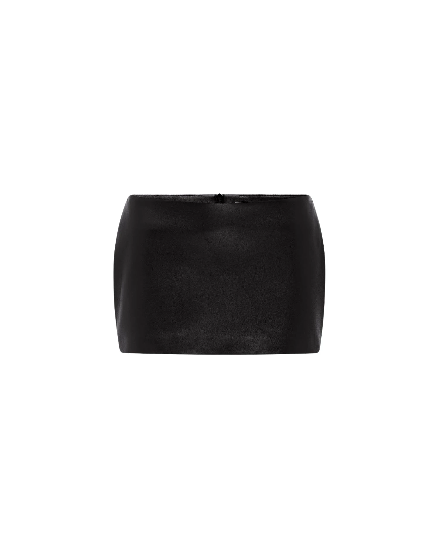 Alex Perry Low Rise Mini Skirt in Leather, Black
