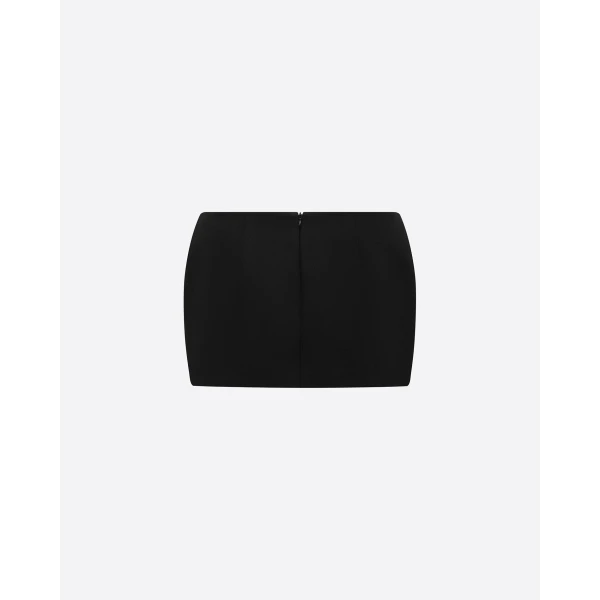 Alex Perry Low Rise Mini Skirt in Wool Suiting, Midnight, view 4