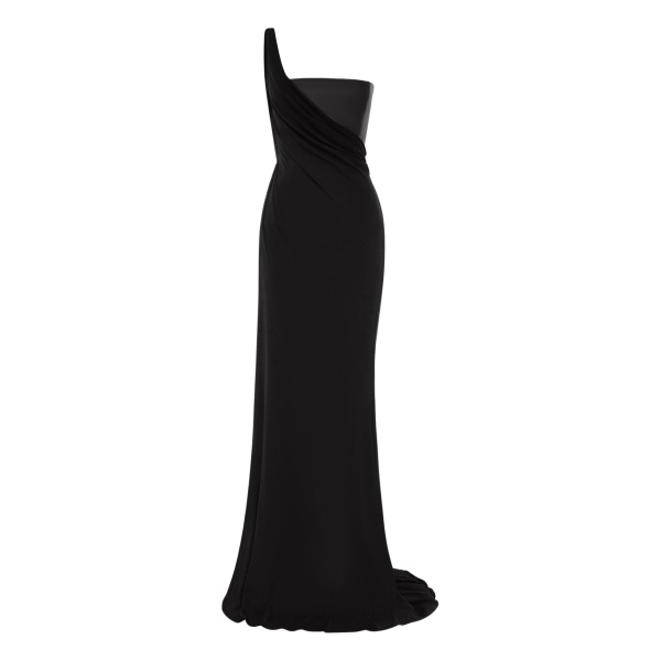 alex perry leather & jersey gown