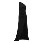 Alex Perry One Shoulder Drape Gown in Dry Jersey, Black