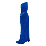 Alex Perry One Shoulder Ruched Gown in Jersey, Cobalt