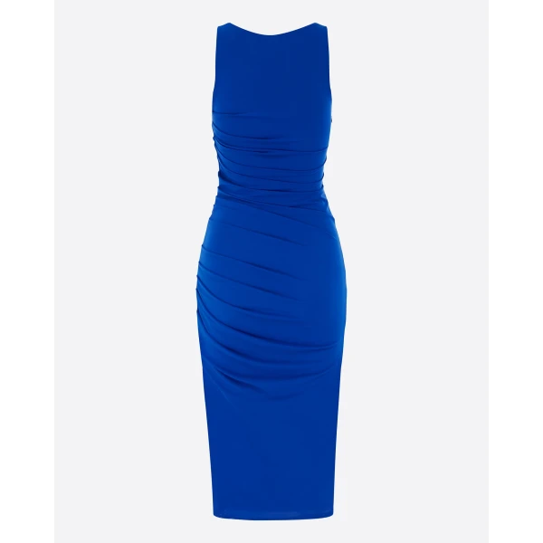 Alex Perry Singlet Dress in Stretch Mesh, Cobalt, view 4