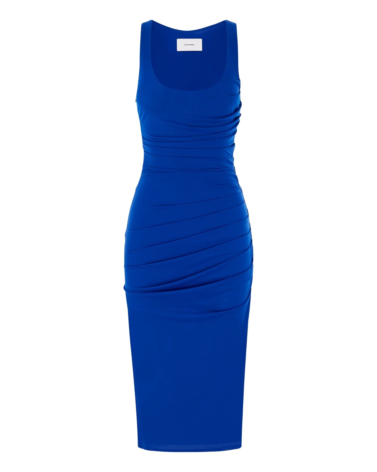 Alex Perry Singlet Dress in Stretch Mesh, Cobalt