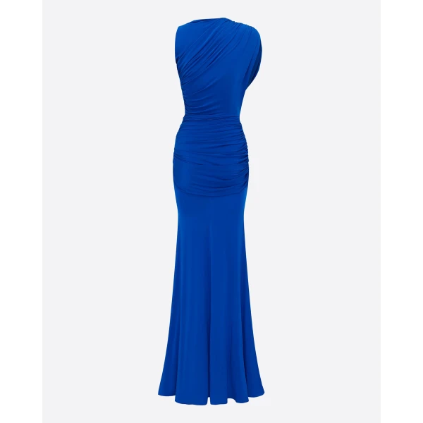 Alex Perry Sleeveless Twist Gown in Jersey, Cobalt, view 4