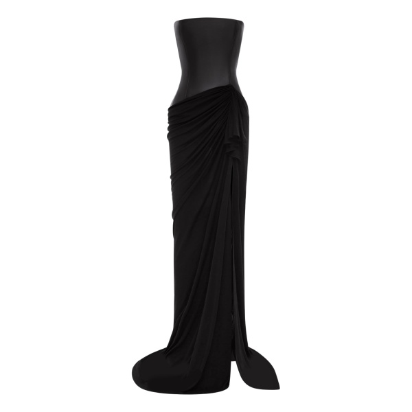 alex perry leather & jersey gown