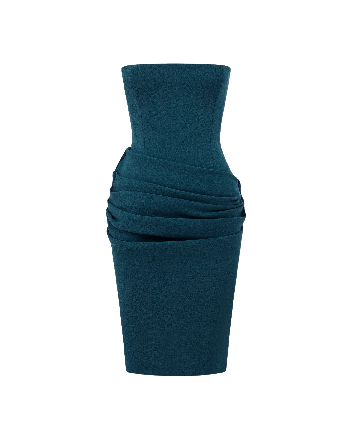 Alex Perry Strapless Dress in Stretch Crepe, Teal