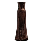 Alex Perry Strapless Gown in Sequin Mesh, Chocolate