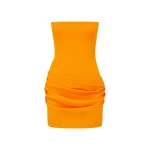 Alex Perry Strapless Mini Dress in Stretch Crepe, Orange