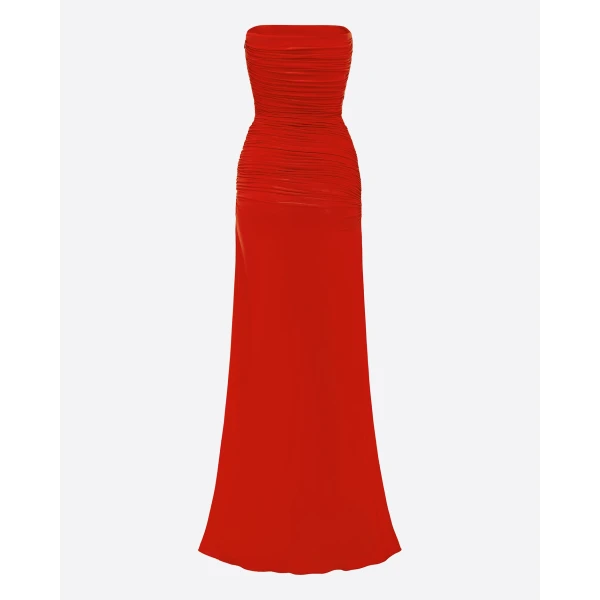 Alex Perry Strapless Twist Gown in Jersey, Scarlet, view 4