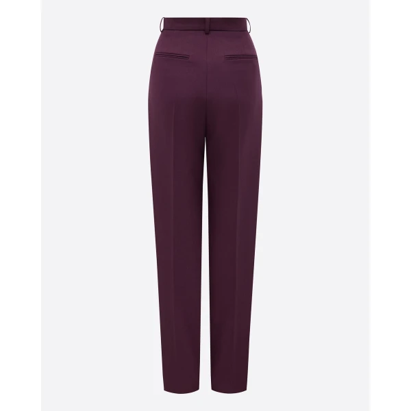 Alex Perry Tapered Trouser in Wool Suiting, Aubergine, view 4