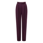 Alex Perry Tapered Trouser in Wool Suiting, Aubergine