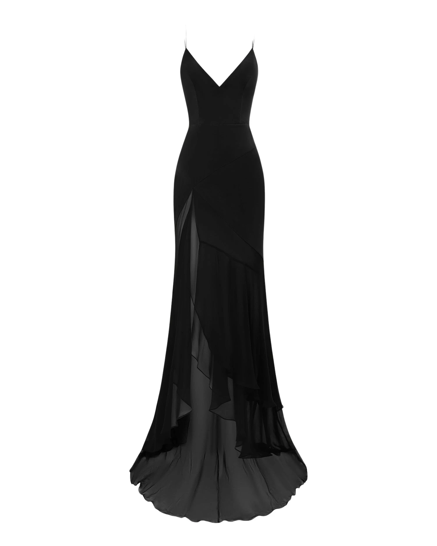 Alex-Perry-Tiered-Bikini-Gown-in-Silk-Satin-Black61459_nobg Alex Perry Tiered Bikini Gown in Silk Satin, Black
