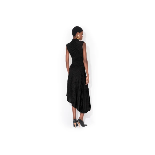 Alaïa Asymetric Wool Dress - ALAÏA Dresses - Laser Cut Luxury - Shop at Luxury Shoes 