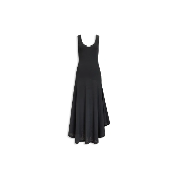 Alaïa Asymmetric Cotton Crepe Dress - ALAÏA Dresses - Laser Cut Luxury - Shop at Luxury Shoes 