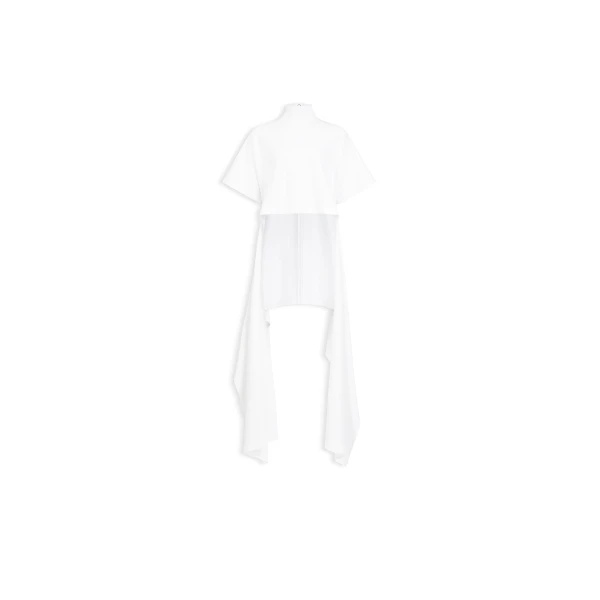 Alaïa Asymmetric Cotton Jersey T Shirt - ALAÏA Tops - Laser Cut Luxury - Shop at Luxury Shoes 