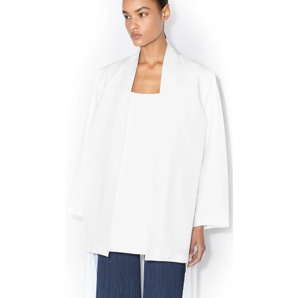 Alaia Asymmetric Poplin Coat, view 4