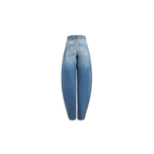 Alaia Barrel Leg Jeans In Faded Denim, view 2