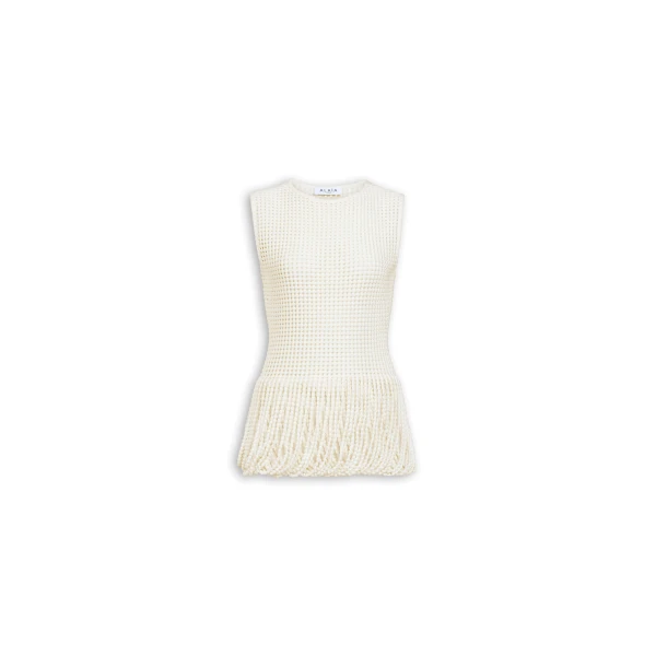 Alaïa Bead Knit Peplum Top - ALAÏA Tops - Laser Cut Luxury - Shop at Luxury Shoes 