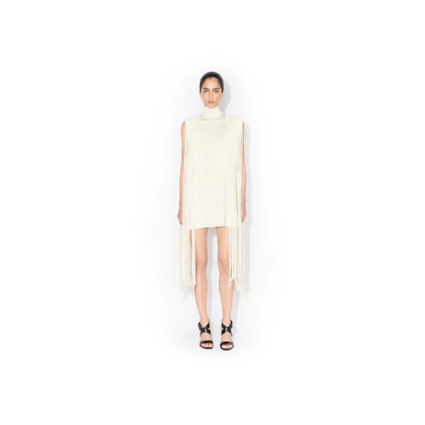 Alaïa Beaded Fringe Mini Dress - ALAÏA Dresses - Laser Cut Luxury - Shop at Luxury Shoes 