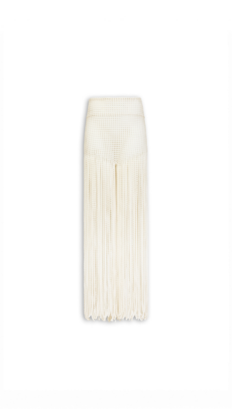 Alaïa Beaded Knit Pants - ALAÏA Pants - Laser Cut Luxury - Shop at Luxury Shoes 