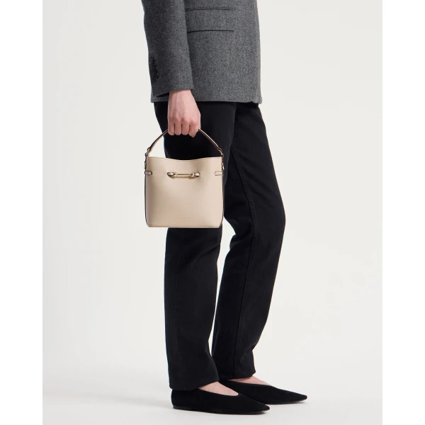 Strathberry Corda Bucket Mini in Oat, view 9