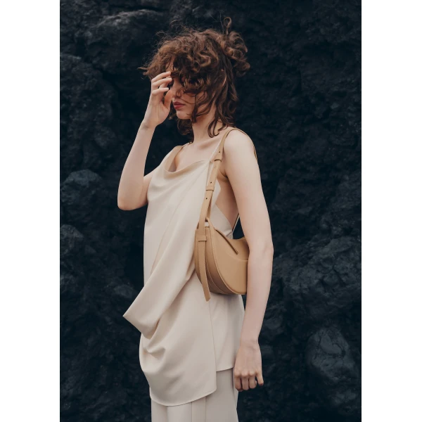 Polene Numéro Dix in Beige Bag, view 4