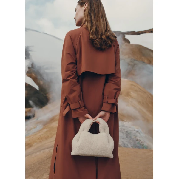 Polene Numéro Neuf Mini in Ecru Shearling Bag, view 4