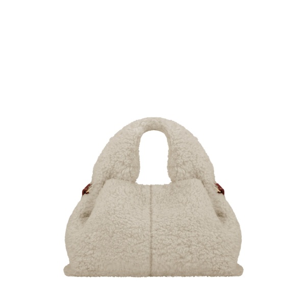 Polène Numéro Neuf Mini in Ecru Shearling Numéro Neuf Mini in Ecru Shearling - Mini Bags - Parisian Luxury Leather Bag at Luxury Shoes 