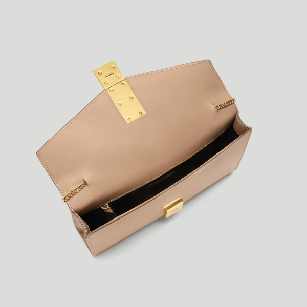 Demellier The Vancouver Clutch in Dark Sand Clutch Bag, view 3