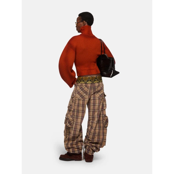 The Attico Beige and black long pant, view 3