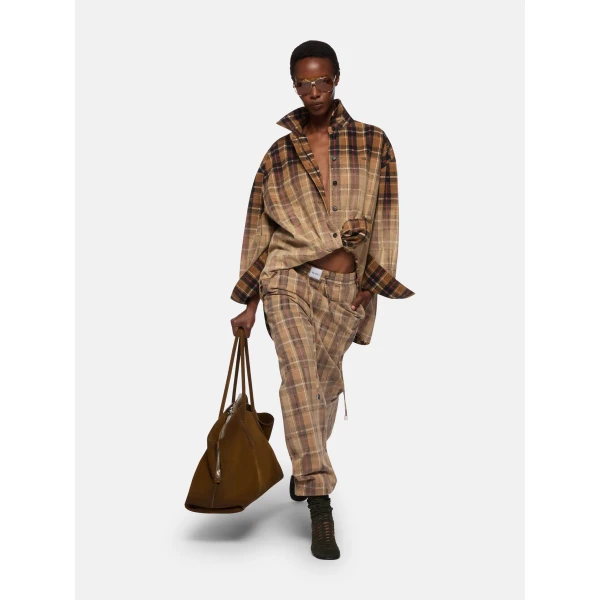 The Attico Beige and black long pant, view 4