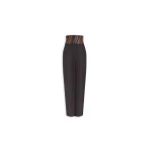 Alaïa Belt Wool Gabardine Pants - ALAÏA Pants - Laser Cut Luxury - Shop at Luxury Shoes 