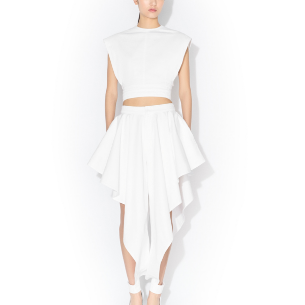 Alaia Belted Denim Top, view 2