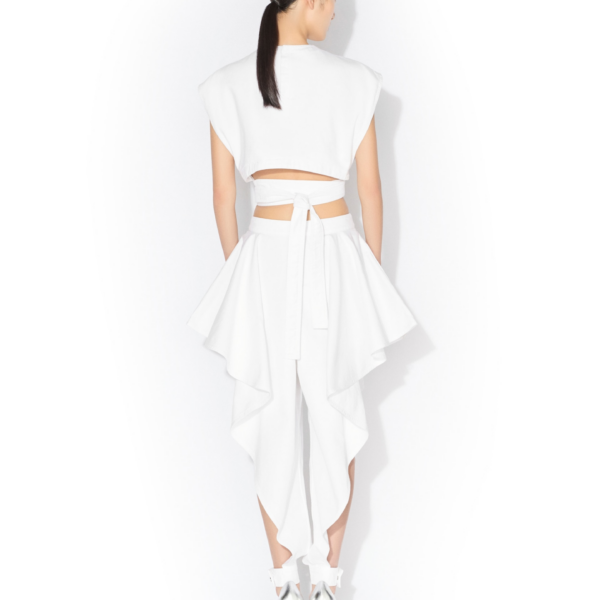 Alaia Belted Denim Top, view 3