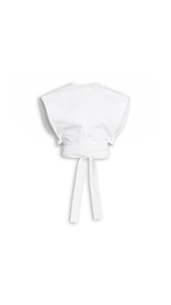 Alaïa Belted Denim Top - ALAÏA Pants - Laser Cut Luxury - Shop at Luxury Shoes 