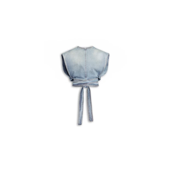 Alaia Belted Denim Top
