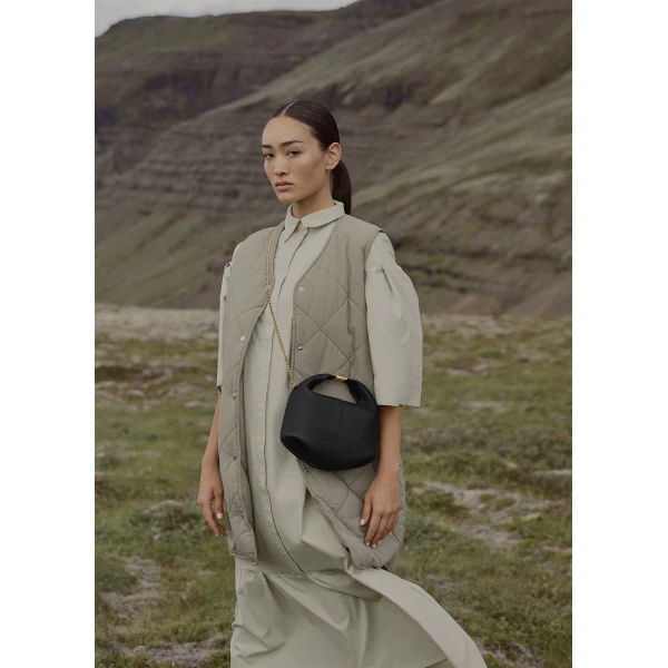 Polene Béri in Black Chain Bag, view 4
