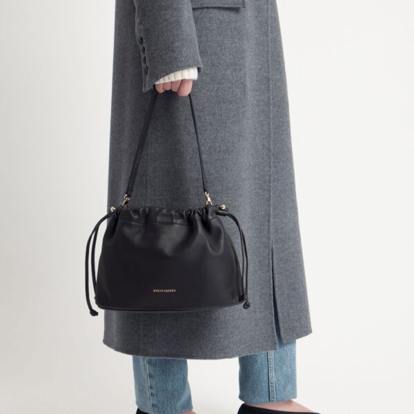 Strathberry Charlotte Midi Drawstring in Black, view 11