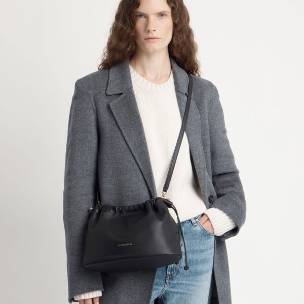 Strathberry Charlotte Midi Drawstring in Black, view 10