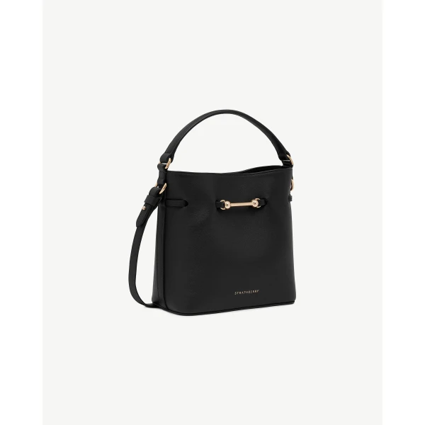 Strathberry Corda Bucket Mini in Black, view 3