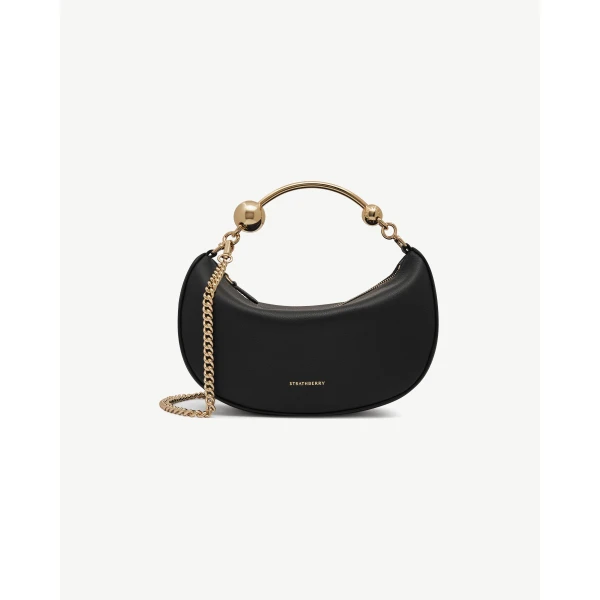 Strathberry Crescent Moon Mini in Black, view 2