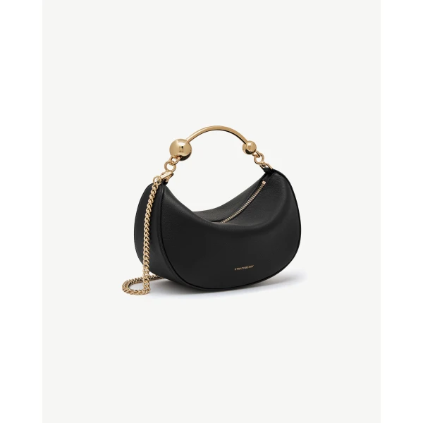 Strathberry Crescent Moon Mini in Black, view 3