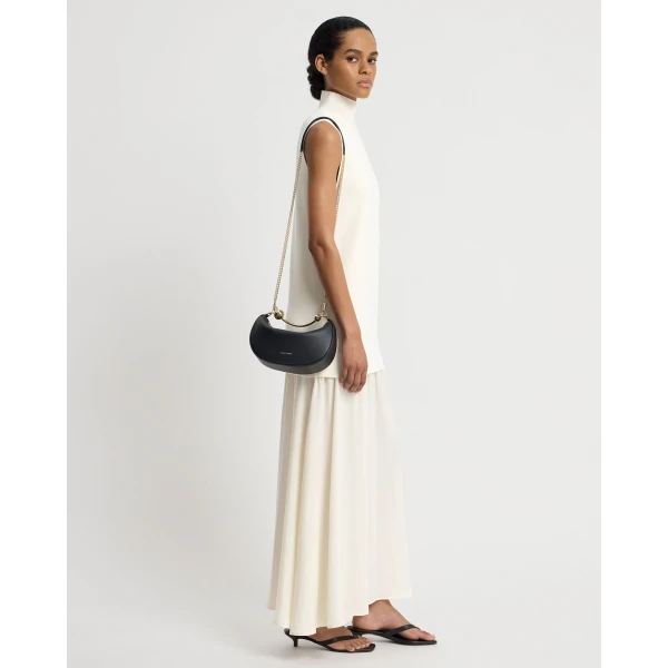 Strathberry Crescent Moon Mini in Black, view 7