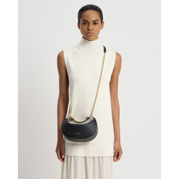 Strathberry Crescent Moon Mini in Black, view 8
