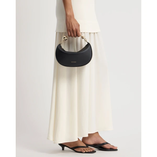 Strathberry Crescent Moon Mini in Black, view 9